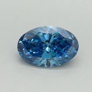 0.5ct OVAL Fancy Vivid Blue VS2 Coloured Lab diamond