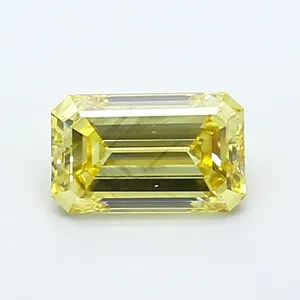 1.51ct EMERALD Fancy Intense Yellow SI1 Coloured Lab diamond