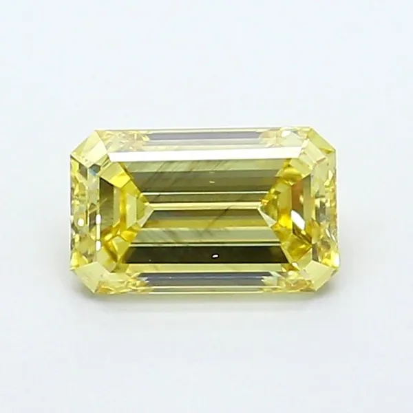 1.51ct EMERALD Fancy Intense Yellow SI1 Coloured Lab diamond