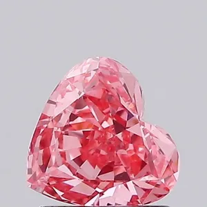 0.85ct HEART Fancy Vivid Pink VVS2 Coloured Lab diamond