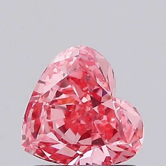 0.85ct HEART Fancy Vivid Pink VVS2 Coloured Lab diamond