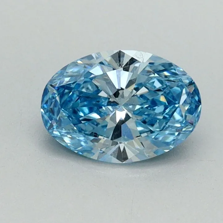 0.64ct OVAL Fancy Vivid Blue VS1 Coloured Lab diamond
