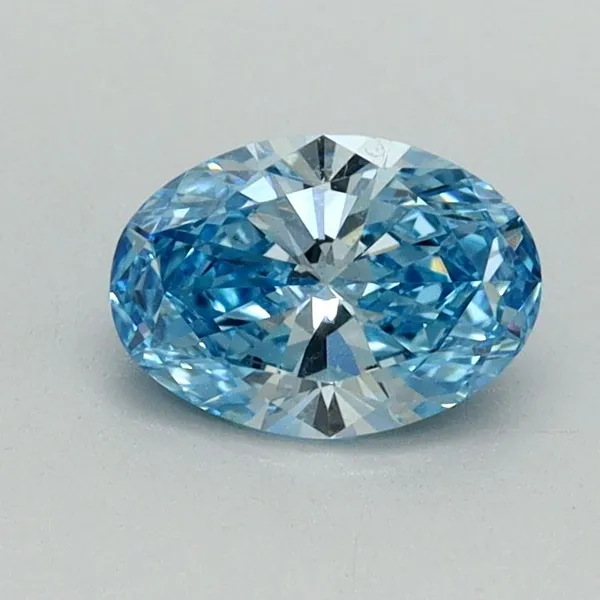 0.64ct OVAL Fancy Vivid Blue VS1 Coloured Lab diamond