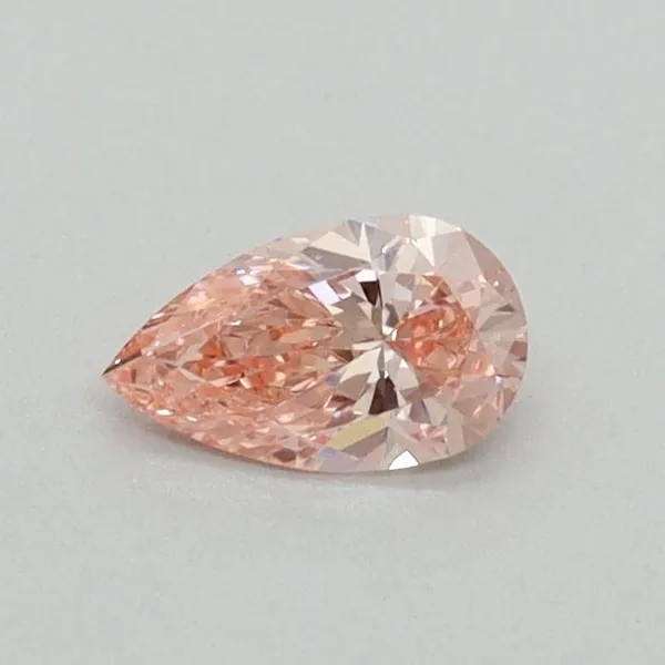 0.3ct PEAR Fancy Vivid Pink VS1 Coloured Lab diamond
