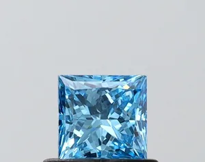 0.58ct PRINCESS Fancy Vivid Blue VVS2 Coloured Lab diamond