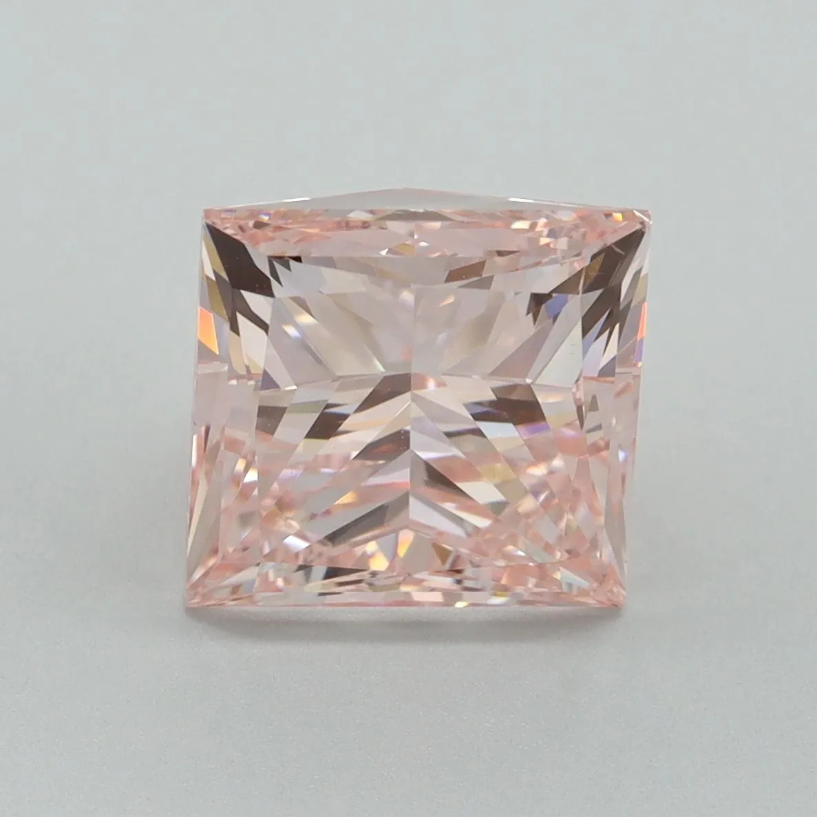 4.25ct PRINCESS Fancy Intense Pink VS1 Coloured Lab diamond