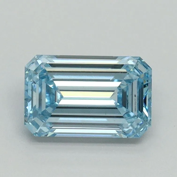 1.03ct EMERALD Fancy Vivid Blue VS1 Coloured Lab diamond