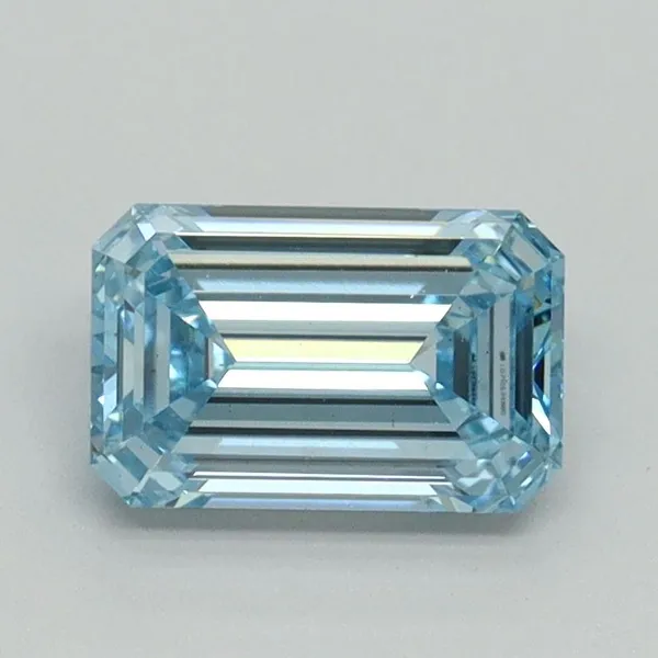 1.03ct EMERALD Fancy Vivid Blue VS1 Coloured Lab diamond