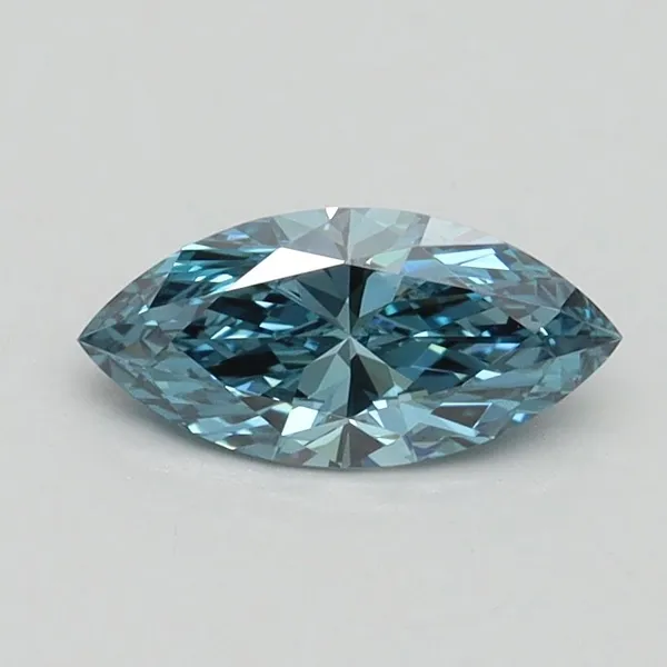 0.55ct MARQUISE Fancy Vivid Blue VVS2 Coloured Lab diamond