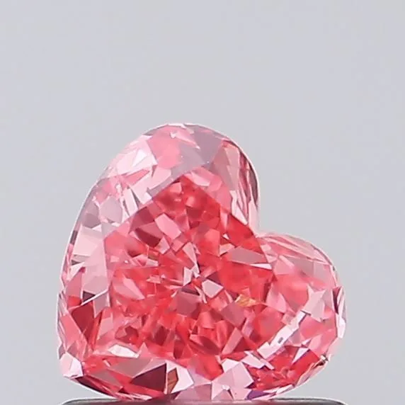 0.68ct HEART Fancy Vivid Pink VVS2 Coloured Lab diamond