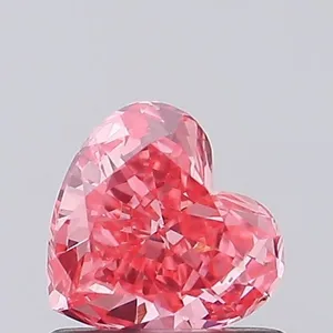 0.68ct HEART Fancy Vivid Pink VVS2 Coloured Lab diamond