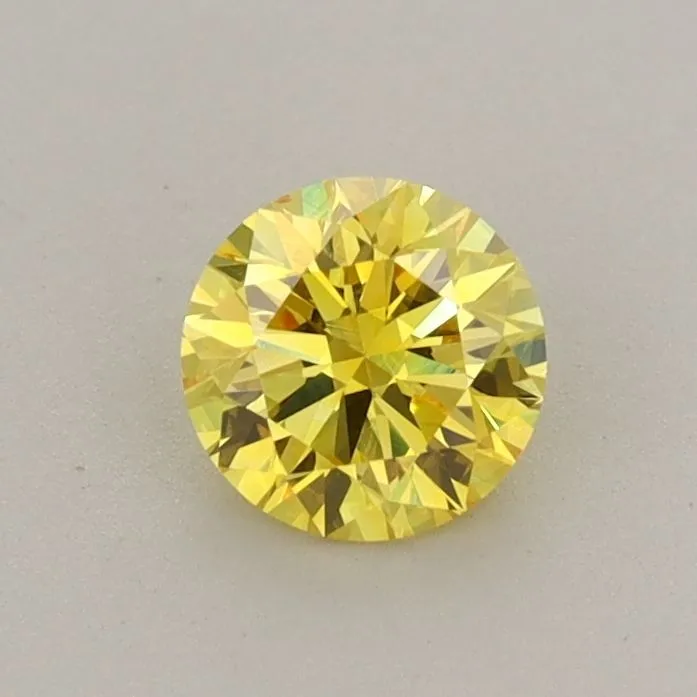 0.49ct ROUND Fancy Vivid Yellow VVS2 Coloured Lab diamond