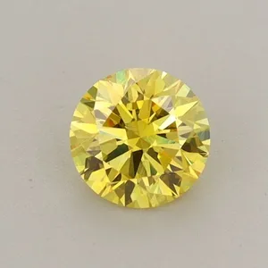 0.49ct ROUND Fancy Vivid Yellow VVS2 Coloured Lab diamond