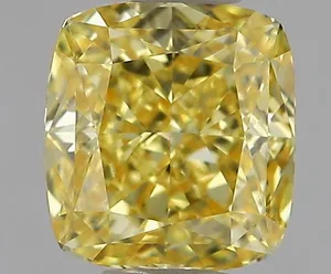 1.08ct CUSHION Fancy Vivid Yellow VVS2 Coloured Lab diamond