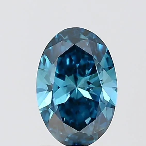0.99ct OVAL Fancy Vivid Blue VS2 Coloured Lab diamond