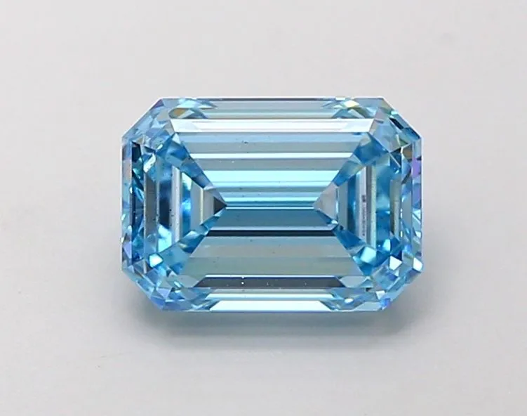 1.53ct EMERALD Fancy Vivid Blue VS2 Coloured Lab diamond