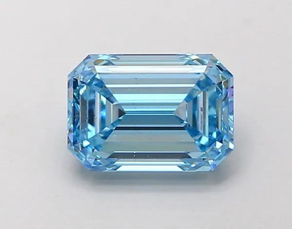 1.53ct EMERALD Fancy Vivid Blue VS2 Coloured Lab diamond