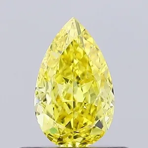 0.53ct PEAR Fancy Vivid Yellow VVS2 Coloured Lab diamond