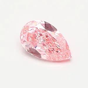 0.57ct PEAR Fancy Vivid Pink VS1 Coloured Lab diamond