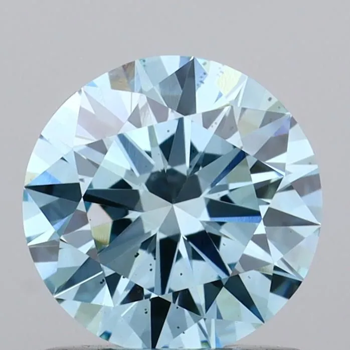 0.92ct ROUND Fancy Vivid Blue VS2 Coloured Lab diamond