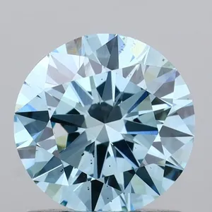 0.92ct ROUND Fancy Vivid Blue VS2 Coloured Lab diamond