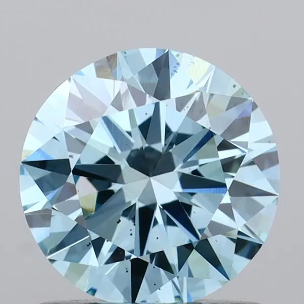 0.92ct ROUND Fancy Vivid Blue VS2 Coloured Lab diamond