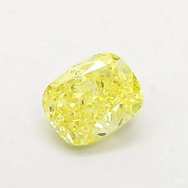 1.03ct CUSHION Fancy Intense Yellow SI1 Coloured Lab diamond