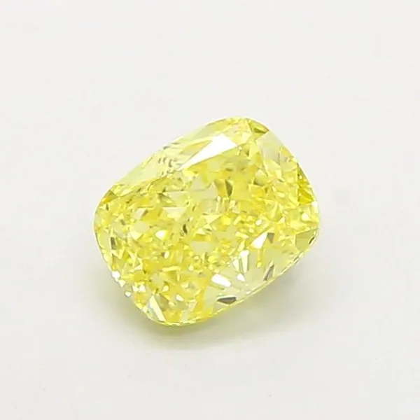 1.03ct CUSHION Fancy Intense Yellow SI1 Coloured Lab diamond