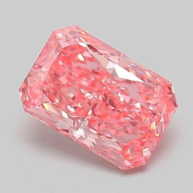 1.00ct RADIANT Fancy Vivid Pink VS2 Coloured Lab diamond