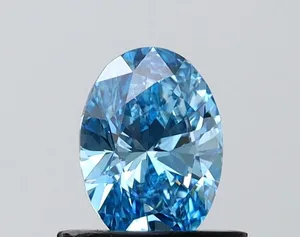 0.72ct OVAL Fancy Vivid Blue VVS2 Coloured Lab diamond