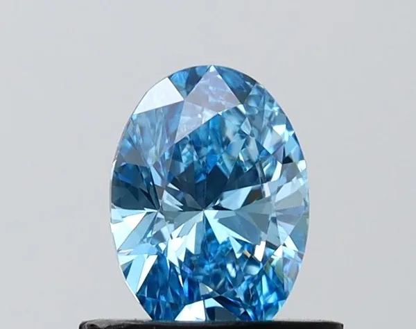 0.72ct OVAL Fancy Vivid Blue VVS2 Coloured Lab diamond