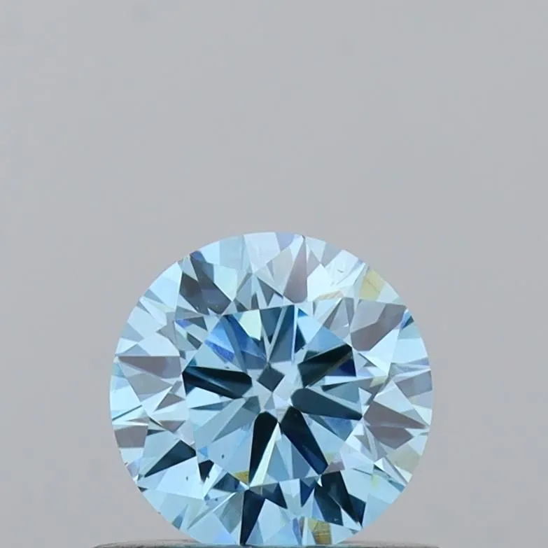 0.50ct ROUND Fancy Vivid Blue VS1 Coloured Lab diamond
