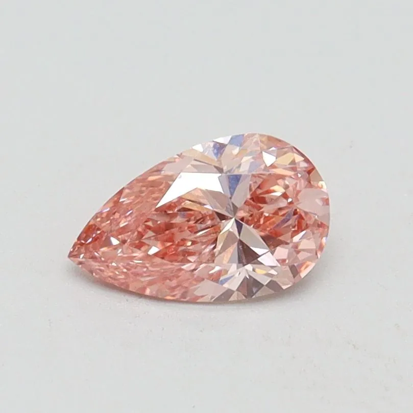 0.50ct PEAR Fancy Intense Pink VVS2 Coloured Lab diamond