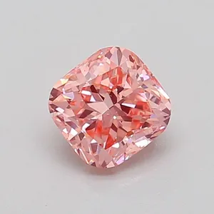 0.78ct CUSHION Fancy Vivid Pink VS1 Coloured Lab diamond