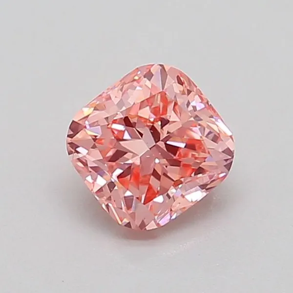 0.78ct CUSHION Fancy Vivid Pink VS1 Coloured Lab diamond