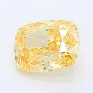 1.08ct CUSHION Fancy Intense Yellow VVS2 Coloured Lab diamond