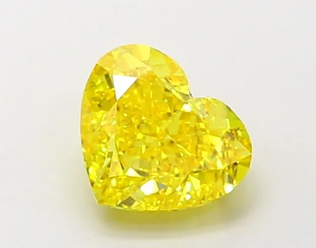 1.31ct HEART Fancy Vivid Yellow VS1 Coloured Lab diamond