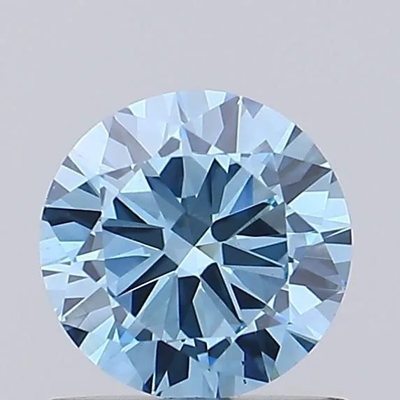 0.67ct ROUND Fancy Vivid Blue VS1 Coloured Lab diamond