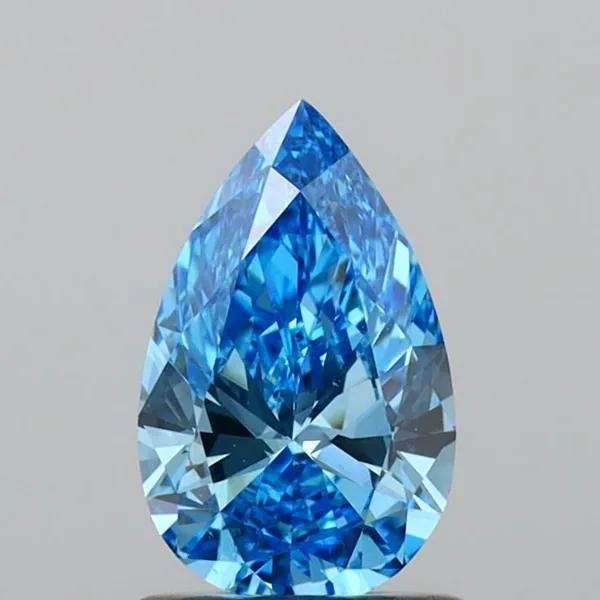 0.9ct PEAR Fancy Vivid Blue VS1 Coloured Lab diamond