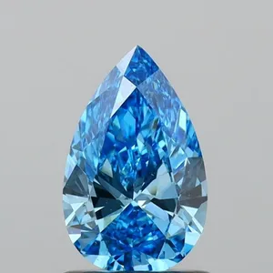 0.9ct PEAR Fancy Vivid Blue VS1 Coloured Lab diamond