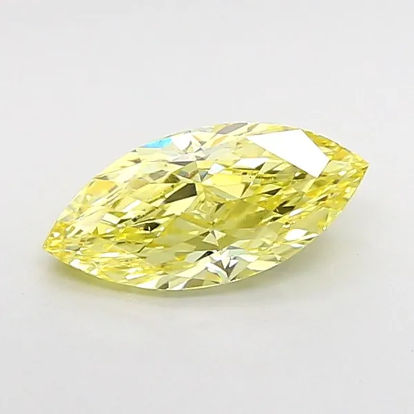 0.87ct MARQUISE Fancy Intense Yellow VS1 Coloured Lab diamond