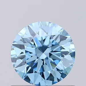 0.58ct ROUND Fancy Vivid Blue VVS2 Coloured Lab diamond
