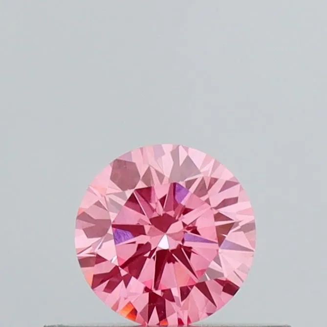 0.30ct ROUND Fancy Vivid Pink VVS2 Coloured Lab diamond