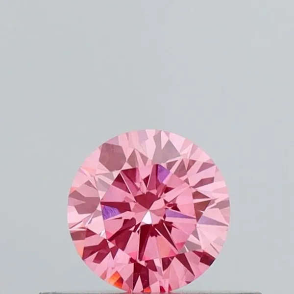 0.3ct ROUND Fancy Vivid Pink VVS2 Coloured Lab diamond