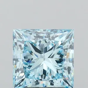 2.71ct PRINCESS Fancy Vivid Blue VVS2 Coloured Lab diamond