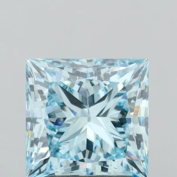 2.71ct PRINCESS Fancy Vivid Blue VVS2 Coloured Lab diamond
