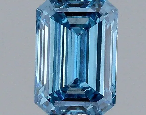 1.00ct EMERALD Fancy Vivid Blue VS1 Coloured Lab diamond