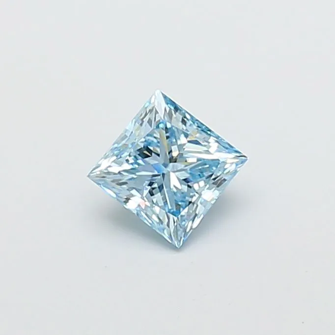 1.01ct PRINCESS Fancy Vivid Blue VS1 Coloured Lab diamond