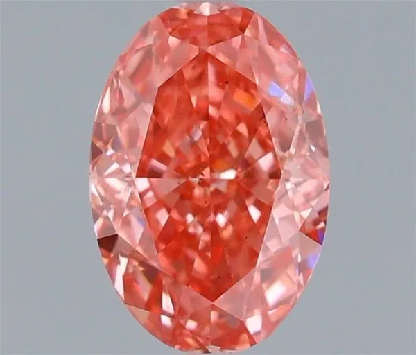 1ct OVAL Fancy Vivid Pink VS2 Coloured Lab diamond