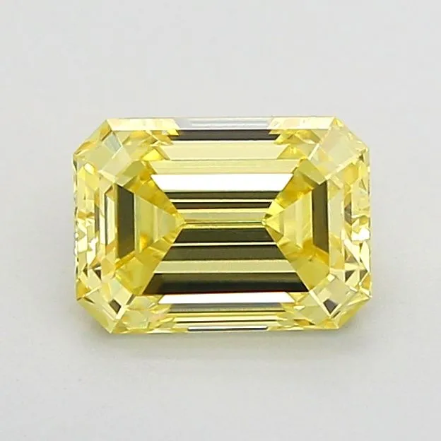 1.09ct EMERALD Fancy Yellow VVS2 Coloured Lab diamond